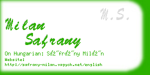 milan safrany business card